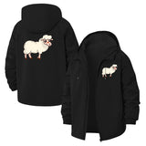 Playful Sheep Unisex Full-Zip Printed Waterproof Hooded Windbreaker