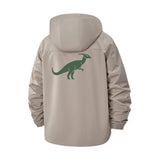 Dinosaur Motif Unisex Full-Zip Printed Waterproof Hooded Windbreaker