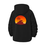 Sunset Surf Palm Unisex Full-Zip Printed Waterproof Hooded Windbreaker