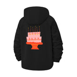 Birthday Cake Unisex Full-Zip Printed Waterproof Hooded Windbreaker
