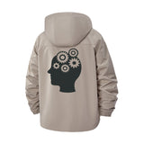 Gears Mind Unisex Full-Zip Printed Waterproof Hooded Windbreaker