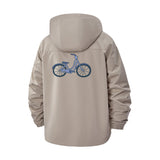 Bicycle Graphic Unisex Full-Zip Printed Waterproof Hooded Windbreaker