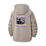 Roaring Animal Motif Unisex Full-Zip Printed Waterproof Hooded Windbreaker