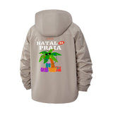 Tropical Holiday Unisex Full-Zip Printed Waterproof Hooded Windbreaker