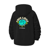True Love Rose Unisex Full-Zip Printed Waterproof Hooded Windbreaker