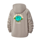 True Love Rose Unisex Full-Zip Printed Waterproof Hooded Windbreaker
