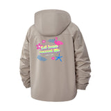 Tropical Flamingo Vacation Unisex Full-Zip Printed Waterproof Hooded Windbreaker