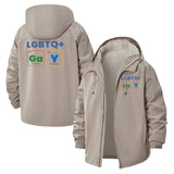 Periodic Table Pride Unisex Full-Zip Printed Waterproof Hooded Windbreaker