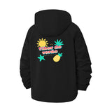 Summer Vibes Unisex Full-Zip Printed Waterproof Hooded Windbreaker