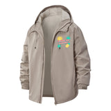 Summer Vibes Unisex Full-Zip Printed Waterproof Hooded Windbreaker