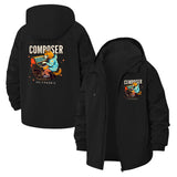 Synth Composer Unisex Full-Zip Printed Waterproof Hooded Windbreaker