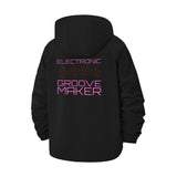 Electronic Groove Maker Unisex Full-Zip Printed Waterproof Hooded Windbreaker