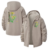 Botanical Iris Unisex Full-Zip Printed Waterproof Hooded Windbreaker