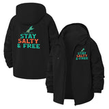 Stay Salty & Free Unisex Full-Zip Printed Waterproof Hooded Windbreaker