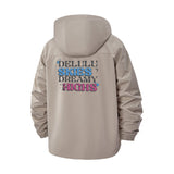 Dreamy Typographic Unisex Full-Zip Printed Waterproof Hooded Windbreaker