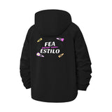 Fea Pero Con Estilo Unisex Full-Zip Printed Waterproof Hooded Windbreaker