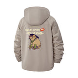 Sad Dog Meme Unisex Full-Zip Printed Waterproof Hooded Windbreaker