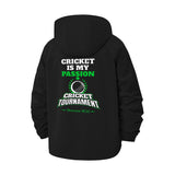 Cricket Tournament Unisex Full-Zip Printed Waterproof Hooded Windbreaker