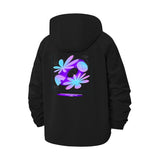 Abstract Floral Unisex Full-Zip Printed Waterproof Hooded Windbreaker