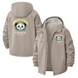 Panda Face Unisex Full-Zip Printed Waterproof Hooded Windbreaker
