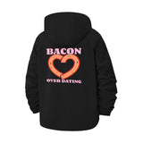 Bacon Heart Meme Unisex Full-Zip Printed Waterproof Hooded Windbreaker