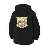 Anime Cat Girl Wow Unisex Full-Zip Printed Waterproof Hooded Windbreaker