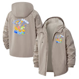 Cute Soup Bowl Unisex Full-Zip Printed Waterproof Hooded Windbreaker