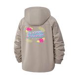 Tropical Slogan Unisex Full-Zip Printed Waterproof Hooded Windbreaker