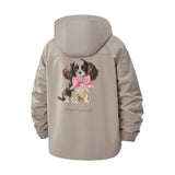Bow Tie Puppy Unisex Full-Zip Printed Waterproof Hooded Windbreaker