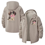 Bow Tie Puppy Unisex Full-Zip Printed Waterproof Hooded Windbreaker