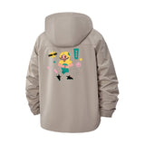 Retro Cartoon Character Unisex Full-Zip Printed Waterproof Hooded Windbreaker