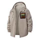 Halloween Horror Unisex Full-Zip Printed Waterproof Hooded Windbreaker