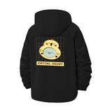 Virtual Pet Meme Unisex Full-Zip Printed Waterproof Hooded Windbreaker