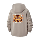 Cute Cat Cartoon Unisex Full-Zip Printed Waterproof Hooded Windbreaker