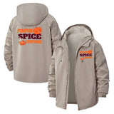 Pumpkin Spice Fun Unisex Full-Zip Printed Waterproof Hooded Windbreaker