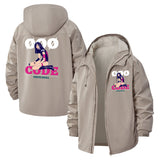 Anime Girl Code Unisex Full-Zip Printed Waterproof Hooded Windbreaker