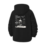 Gothic Dark Farewell Motif Unisex Full-Zip Printed Waterproof Hooded Windbreaker
