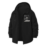 Gothic Dark Farewell Motif Unisex Full-Zip Printed Waterproof Hooded Windbreaker