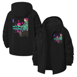 Edgy Anime Graphic Unisex Full-Zip Printed Waterproof Hooded Windbreaker
