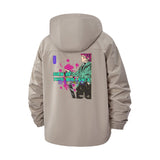 Edgy Anime Graphic Unisex Full-Zip Printed Waterproof Hooded Windbreaker