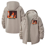 This Is Fine Meme Unisex Full-Zip Printed Waterproof Hooded Windbreaker