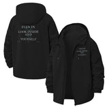 Inspirational Quote Unisex Full-Zip Printed Waterproof Hooded Windbreaker