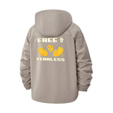 Free and Fearless Unisex Full-Zip Printed Waterproof Hooded Windbreaker