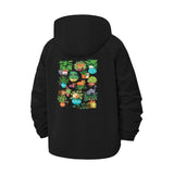 Whimsical Potted Plants Unisex Full-Zip Printed Waterproof Hooded Windbreaker