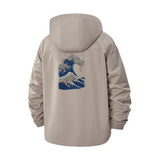 Great Wave Art Unisex Full-Zip Printed Waterproof Hooded Windbreaker