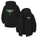 Luna Moth Unisex Full-Zip Printed Waterproof Hooded Windbreaker