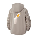 Funny Goose Print Unisex Full-Zip Printed Waterproof Hooded Windbreaker