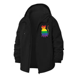 Rainbow Cat Unisex Full-Zip Printed Waterproof Hooded Windbreaker