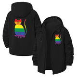 Rainbow Cat Unisex Full-Zip Printed Waterproof Hooded Windbreaker