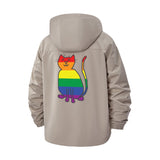 Rainbow Cat Unisex Full-Zip Printed Waterproof Hooded Windbreaker